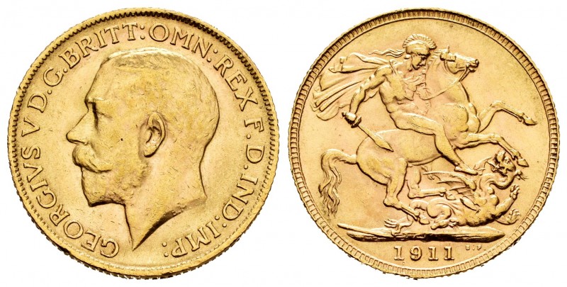 Gran Bretaña. George V. 1 sovereign. 1911. (Km-820). (Fried-404). Au. 7,98 g. Go...