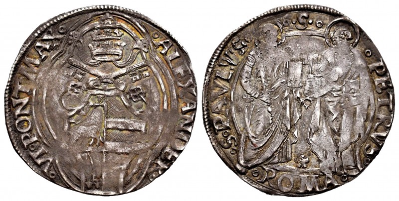 Italia. Alexander VI (Rodrigo Borgia,1492-1503). Grosso. Ancona. (Muntoni-23). (...