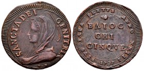 Italia. Estados Papales. Pío VI. 5 baiocchi. 1797 (anno XIII). Roma. (Km-1245). Ae. 17,39 g. Escasa. MBC/MBC+. Est...90,00. /// ENGLISH: Italy. Papal ...