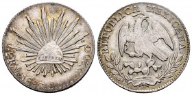 México. 2 reales. 1863. México. CH. (Km-374.10). Ag. 6,69 g. EBC-. Est...60,00. /// ENGLISH: Mexico. 2 reales. 1863. México. CH. (Km-374.10). Ag. 6,69...