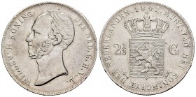 Países Bajos. Willem II. 2 1/2 gulden. 1847. Utrecht. (Km-69.2). Ag. 24,77 g. MBC+. Est...50,00. /// ENGLISH: Low Countries. Willem II. 2 1/2 gulden. ...