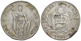 Perú. 4 reales. 1851. Lima. MB. (Km-151.3). Ag. 13,39 g. MBC+. Est...40,00. /// ENGLISH: Peru. 4 reales. 1851. Lima. MB. (Km-151.3). Ag. 13,39 g. Choi...