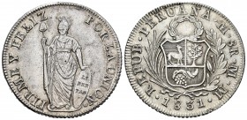 Perú. 8 reales. 1831. Lima. MM. (Km-142.3). Ag. 26,69 g. MBC+. Est...150,00. /// ENGLISH: Peru. 8 reales. 1831. Lima. MM. (Km-142.3). Ag. 26,69 g. Cho...
