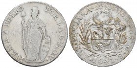 Perú. 8 reales. 1841. Lima. MB. (Km-142.8). Ag. 26,81 g. Limpiada. BC+. Est...25,00. /// ENGLISH: Peru. 8 reales. 1841. Lima. MB. (Km-142.8). Ag. 26,8...
