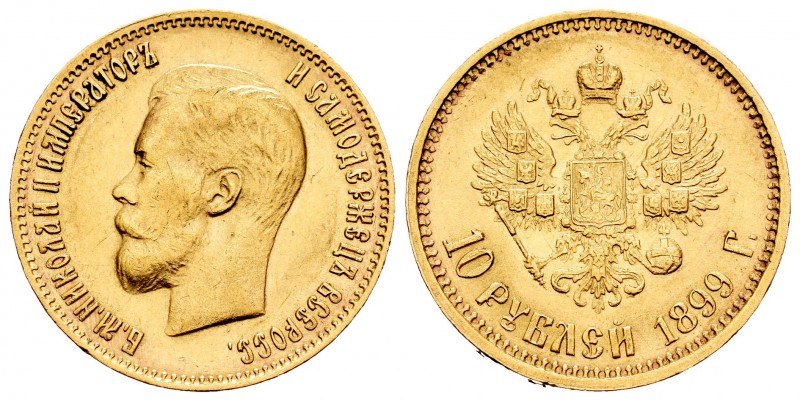 Rusia. 10 roubles. 1899. (Km-64). (Fr-139). Au. 8,60 g. EBC+. Est...500,00. /// ...