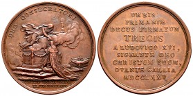Francia. Louis XVI. Medalla. 1775. Ae. 33,88 g. Consagración del rey. Golpe en el canto. 40 mm. EBC-. Est...40,00. /// ENGLISH: France. Louis XVI. 177...