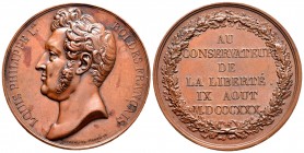 Francia. Louis Philippe I. Medalla. 1830. Ae. 37,63 g. El rey conservador de la libertad. Grabador: Gayrard y Caqué. 41,50 mm. EBC+. Est...60,00. /// ...
