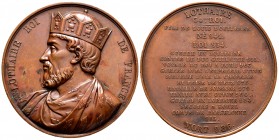 Francia. Medalla. 1838. Ae. 67,42 g. Serie los reyes de Francia, Lothaire (941-986). Grabador: Caqué. 52 mm. EBC+. Est...35,00. /// ENGLISH: France. M...