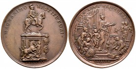 Portugal. Medalla. 1775. Ae. 32,14 g. Conmemoración de la reconstruccion de Lisboa tras el terremoto de 1755 y el posterior incendio. 46 mm. Golpecito...