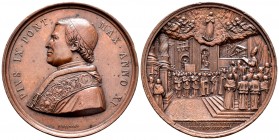 Vaticano. Pío IX. Medalla. 1856 (Anno XI). Roma. (Bartolotti-XI-1). Ae. 38,53 g. A la Inmaculada Concepción. Grabador: I. Bianchi. 43,50 mm. EBC+. Est...