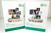 United Kingdom. Lote de 2 sets conmemorativos de la Royal Mint de los años 2019 y 2020. Níquel. A EXAMINAR. PR. Est...40,00.
