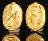 Egypte - 3ème période intermédiaire - Scarabée en feuilles d'or - 1069 / 747 av. J.-C. (21ème-24ème dynastie)
Rare scarabée en feuilles d'or dont l'e...