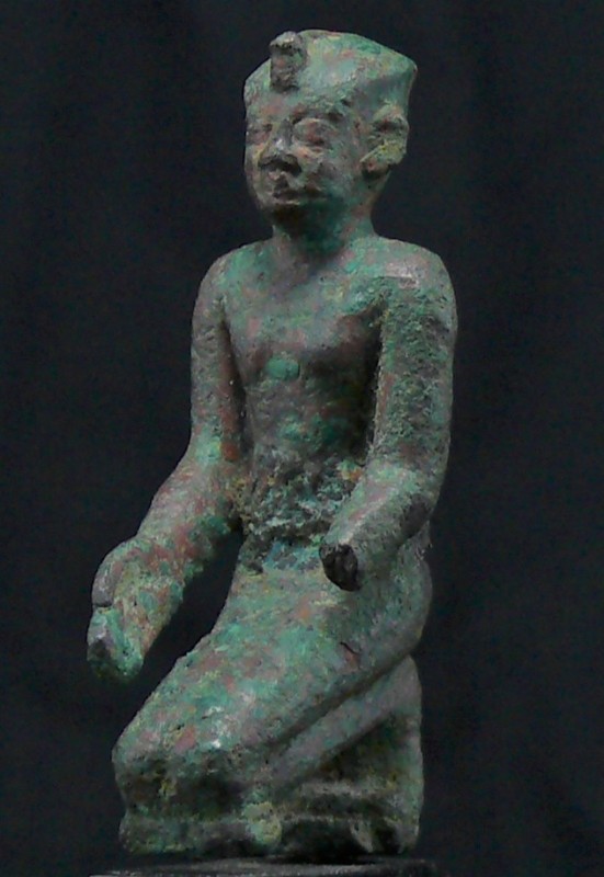 Egypte - Basse époque - Statuette de pharaon en bronze - 664 / 332 av. J.-C. (26...