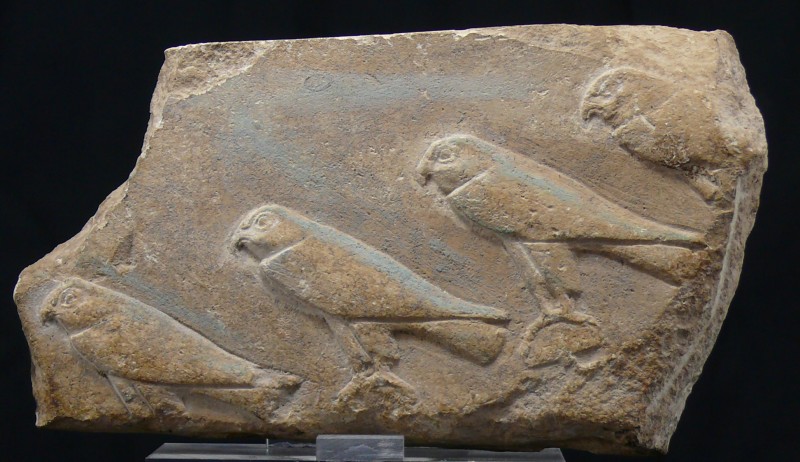 Egypte - Basse époque - Bas relief représentant les 4 oiseaux du dieu Horus - 66...