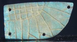 Egypte - Basse époque - Aile de scarabée en fritte bleue - 664 / 332 av. J.-C. (26ème-30ème dynastie)
Aile droite d'une grande amulette de scarabée. ...