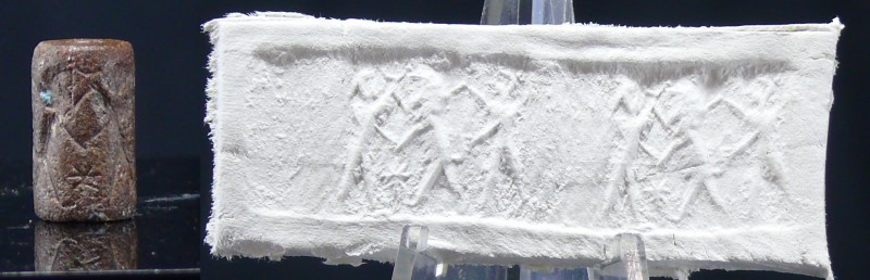 Mésopotamie - Période Akkadienne - Sceau cylindre représentation de Gilgamesh co...