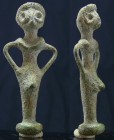 Hittite - Idole de la fécondité en bronze - 2000 / 1000 av. J.-C.
Idole de la fécondité en bronze à représentation androgyne. Le personnage au sexe p...