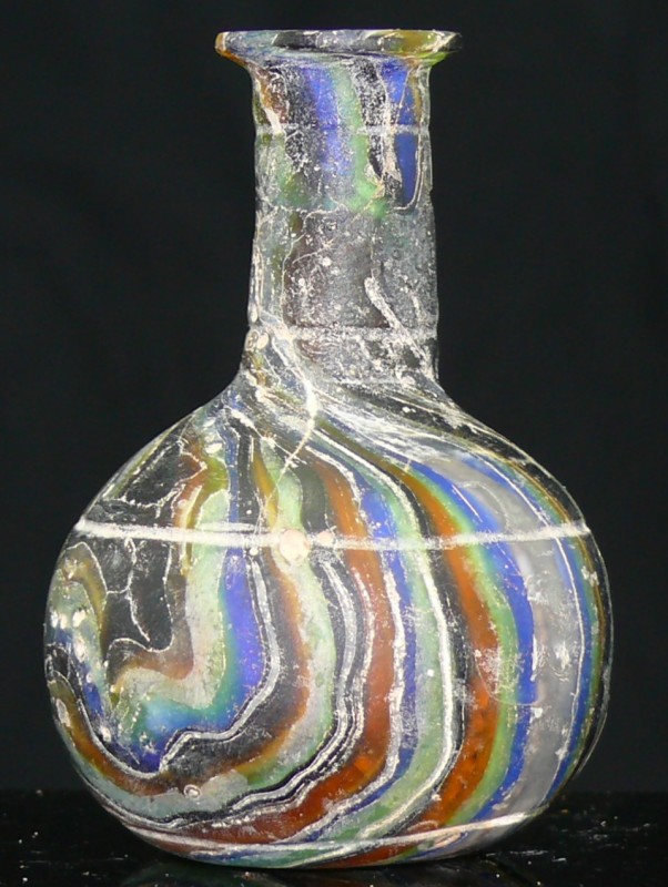 Phénicie - Flacon en filet de pâte de verre polychrome - 400 / 300 ap. J.-C.
Fl...
