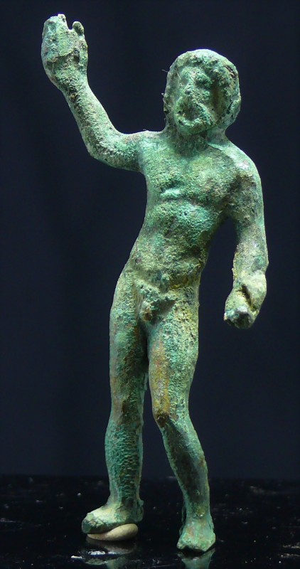 Romain - Statuette du dieu Jupiter en bronze - 100 / 300 ap. J.-C.
Très jolie s...