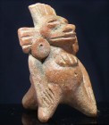 Maya - Mexique ou Guatemala - Ocarina cérémoniel en terre cuite - 600 / 900 ap. J-C.
Belle ocarina en terre cuite de couleur rouge représentant le di...