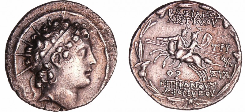 Seleucide - Antiochus VI, Dionysos - Tétradrachme (145-142 av J.-C.)
A/ Tête ra...