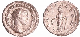 Gordien III - Antoninien (241-243, Rome) - La Joie
A/ IMP GORDIANVS PIVS FEL AVG Buste radié à droite. 
R/ LAETITIA AVG N. La Joie debout à gauche, ...