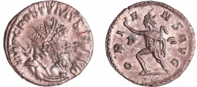 Postume - Antoninien (265-8, Colonia Agrippinensis) - Le Soleil
A/ IMP C POSTVMVS P F AVG Buste radié et drapé à droite. 
R/ ORIENS AVG. Le soleil m...
