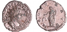 Postume - Antoninien (262-5, Trèves) - La Monnaie
A/ IMP C POSTVMVS P F AVG Buste radié et drapé à droite. 
R/ MONETA AVG. La Monnaie debout à gauch...