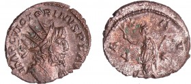 Victorin - Antoninien - (269-270, Cologne) - La Paix
A/ IMP C VICTORINVS P F AVG Buste radié et cuirassé à droite. 
R/ PAX AVG. La Paix debout à gau...