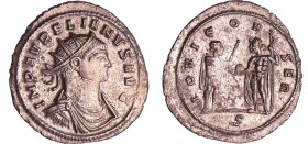 Aurélien - Aurélianus (272, Serdica)
A/ IMP AVRELIANVS AVG Buste radié et cuirassé à droite. 
R/ IOVI CONSER // *S. Aurélien debout à droite, tenant...