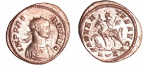 Probus - Aurélianus (278-280, Rome)
A/ IMP PROBVS AVG. Buste radié et cuirassé à droite. 
R/ ADVENTVS AVG // R(foudre)Z. Probus à cheval à gauche, l...