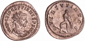 Dioclétien - Aurélianus (287/289, Lyon)
A/ IMP C DIOCLETIANVS P F AVG. Buste drapé et radié à droite. 
R/ VIRTVTI AVGG. Hercule debout à droite, éto...
