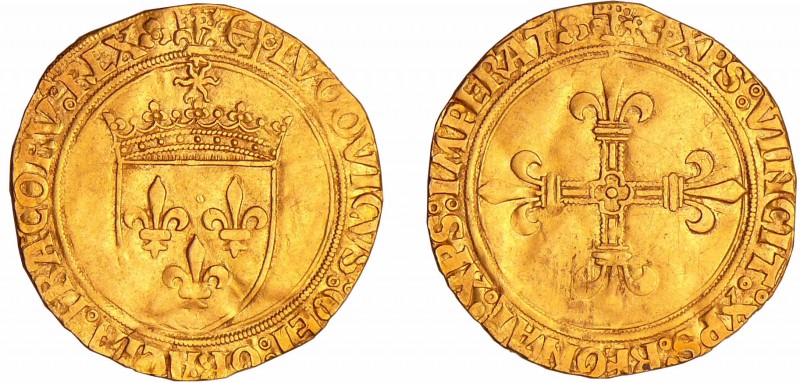 Louis XII (1498-1514) - Ecu d'or au soleil - Bayonne
A/ (lis couronné) LVDOVICV...