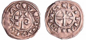 Languedoc - Toulouse - Raymond VII - Obole
Raymond V, VI, VII (1148-1249). A/ TOLOSA CIVI. Dans le champ, PAS, le P en forme de crosse. 
R/ RAMON CO...