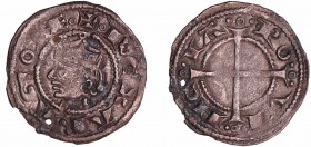 Provence - Alphonse II d'Aragon - Denier
Alphonse II d'Aragon (1196-1209). A/ + REX° ARA°GONE, (N et E liés). Tête couronnée de profil, à gauche. 
R...