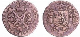 Brabant - Albert et Isabelle - Quart de patagon sd (Brugge)
Albert et Isabelle (1598-1621). A/ + ALBERTVS ET ELISABET DEI GRATIA (lis). Croix de Bour...