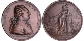 France - Révolution - Médaille par Dupré et Duvivier pour l'établissement de la mairie de Paris et l'élection du maire J.S. Bailly le 15 juillet 1789...