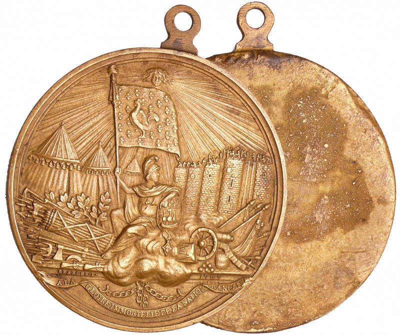 France - Révolution - Médaille uniface par Branche représentant la ville de Pari...