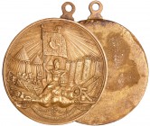 France - Révolution - Médaille uniface par Branche représentant la ville de Paris personnifiée, avec la démolition de la Bastille au fond, 1789
SUP
...