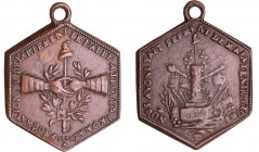 France - Révolution - Médaille fédération du département de l'Aube à Troyes, 9 mai 1790
TTB+
Hennin.128-TNG PL XVIII
Bronze ; 10.91 gr ; 28 mm...