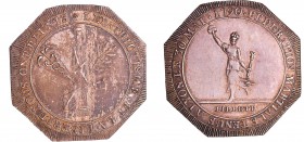 France - Révolution - Médaille pour la célébration de la fédération martiale de Lyon le 30 mai 1790
SUP
Hennin.133
Bronze argenté ; 8.57 gr ; 35 mm...
