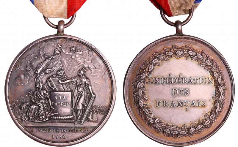 France - Révolution - Médaille par Gatteaux pour la cérémonie de la fédération g...