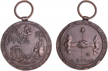 France - Révolution - Médaille pour la cérémonie de la fédération générale du 14 juillet 1790
TTB
Hennin.161
Bronze ; 10.01 gr ; 34 mm
Avec bélièr...