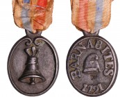 France - Révolution - Médaille portée par les ouvriers de la fonderie de métal de cloche établie aux Barnabites, 1791
TTB
Hennin.285-Tasbille - (cf....