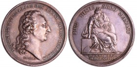 France - Révolution - Médaille décapitation de Louis XVI, La ville de Paris affligée, assise à droite, 1793
SUP
Hennin.473
Argent ; 13.73 gr ; 34 m...