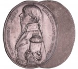 France - Révolution - Médaille uniface, Robespierre jeune représentant du peuple, (1793)
SUP
Hennin.549-Julius.357
Etain ; 18.69 gr ; 54x46 mm
Exe...