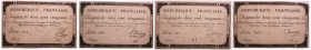 Lot de 4 Assignats de 250 Livres, création du 7 vendemiaire An II (28 septembre 1793)
Signature : Domain, Dreux, Ls Froidure, Tine.
TB à SUP
Lafaur...