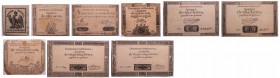 Lot de 7 assignats et un timbre de 5 centimes
Laf.148, Laf.155, Laf.160, Laf.161(2), Laf.167, Laf.168 (2), 
TB à SUP