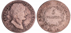 Bonaparte premier consul (1799-1804) - 5 francs An 12 T (Nantes)
TB
Ga.577-F.301
Ar ; 24.63 gr ; 37 mm