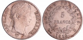 Napoléon 1er (1804-1814) - 5 francs revers empire 1812 B (Rouen)
SUP
Ga.584-F.307
Ar ; 24.83 gr ; 37 mm